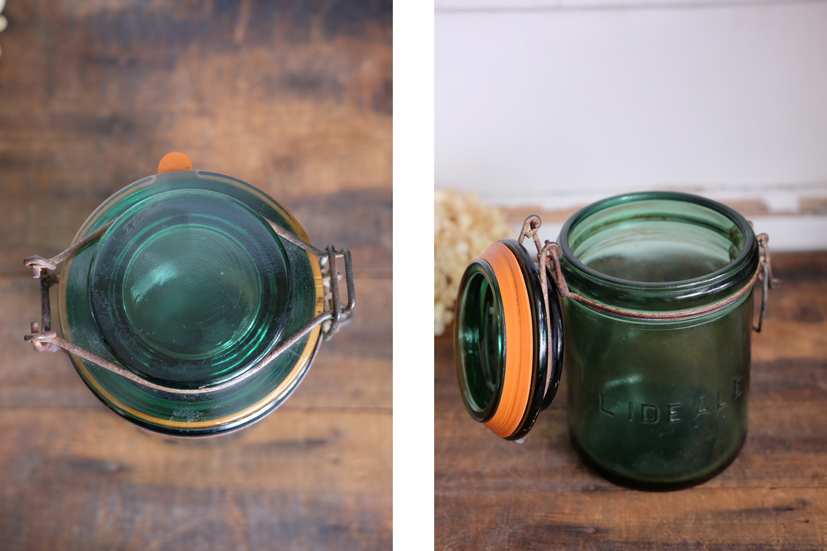 X432-2 フランスBrocante L'IDEALE 保存ビン 保存容器 ガラス容器